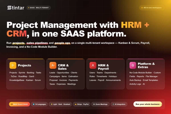 Stintar SAAS MT - Project Management with HRM and CRM
