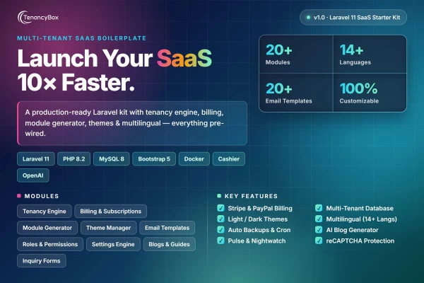 TenancyBox — Laravel SaaS Starter Kit