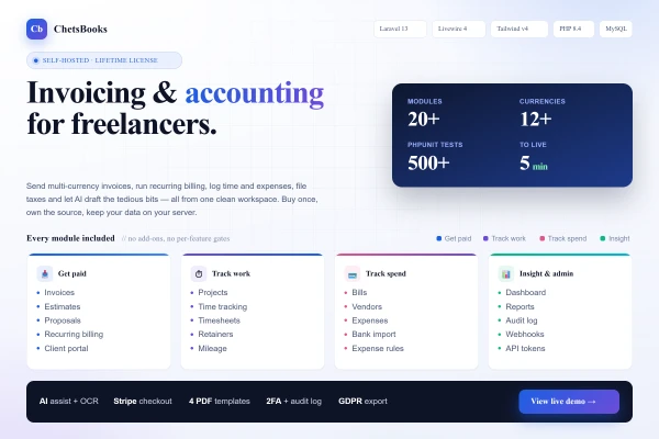ChetsBooks - Invoicing & Accounting for Freelancers