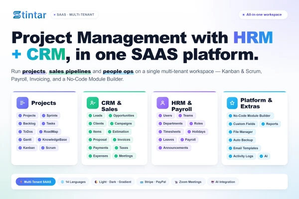 Stintar SAAS MT - Project Management with HRM and CRM