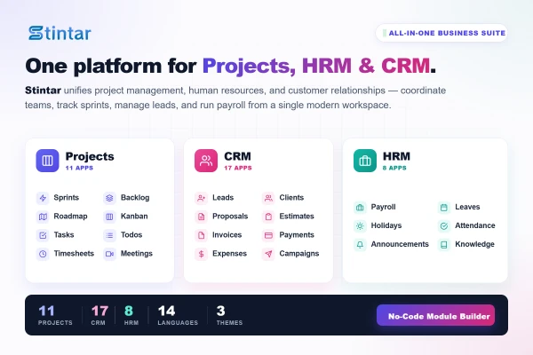 Stintar - Project Management with HRM and CRM