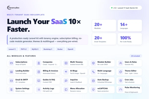 TenancyBox — Laravel SaaS Starter Kit
