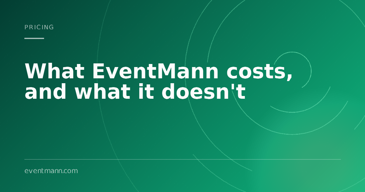 What EventMann costs, and what it doesn't
